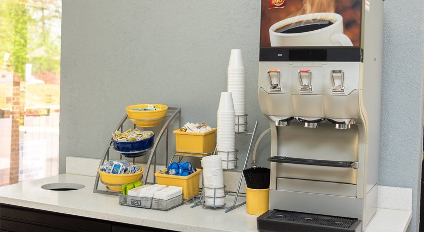 Complimentary breakfast buffet area