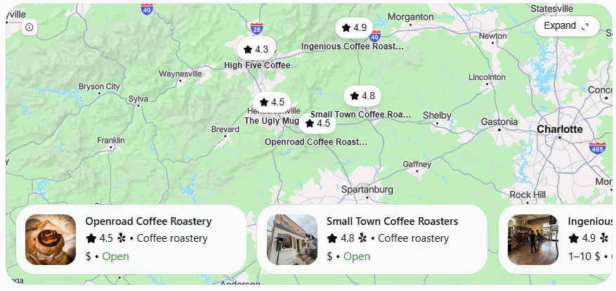 Cool coffee shops in WNC